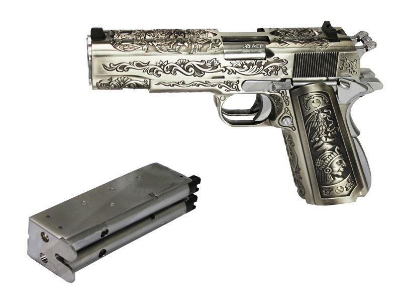 WE 1911 Mehico Double Barrel GasBB Pistol (Ful Metal - Drug Lord)