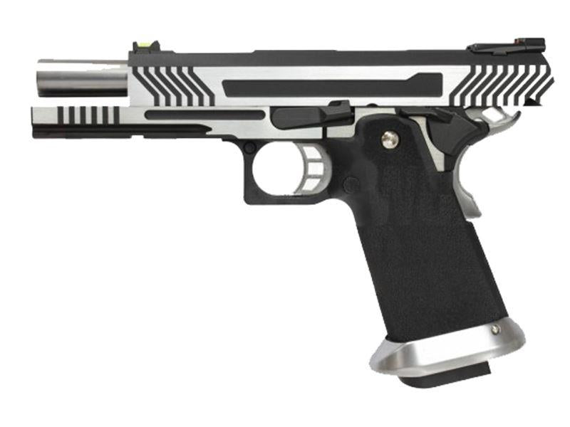 Armorer Works Custom Hi-Capa GBBP (Full Silver Slide - Black Frame - AW-HX1101)