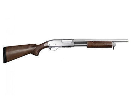 S&T ST870 Police Spring Shotgun (Full Metal - Silver - Real Wood - STSPG07SVS)
