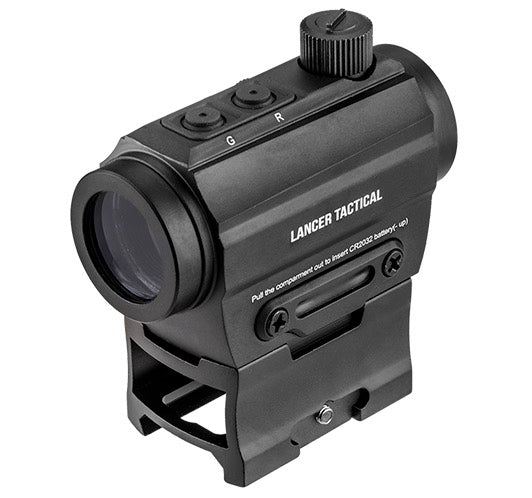 Lancer Tactical Micro Red and Green Dot Reflex High Mount RIS (Black)