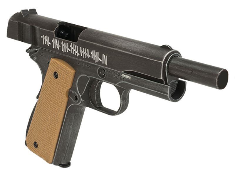 Armorer Works Custom "Molon Labe" 1911A1 Gas Blowback Pistol (Full Metal - Tan Grips - AW-NE2001)