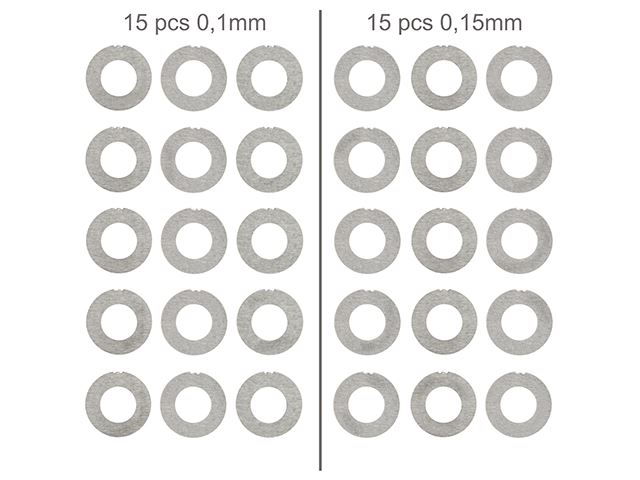 SLONG AIRSOFT Metal Gear Spacer Shim Set (0.10mm & 0.15mm - 30-Pack)