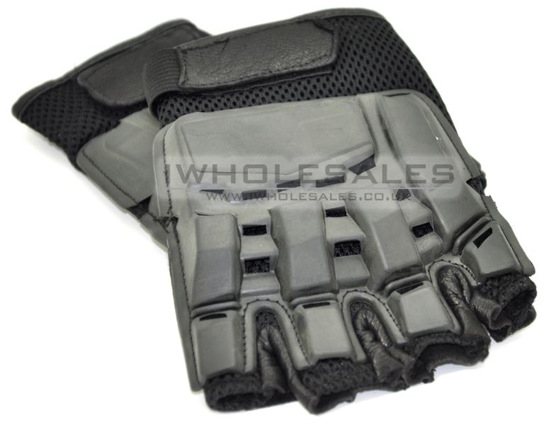 Fingerless Gloves With Nuckle & Back Palm Protection