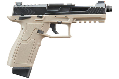 Lancer Tactical LTX Competition Select-Fire GBB Airsoft Pistol - Dark Knight FDE / Black