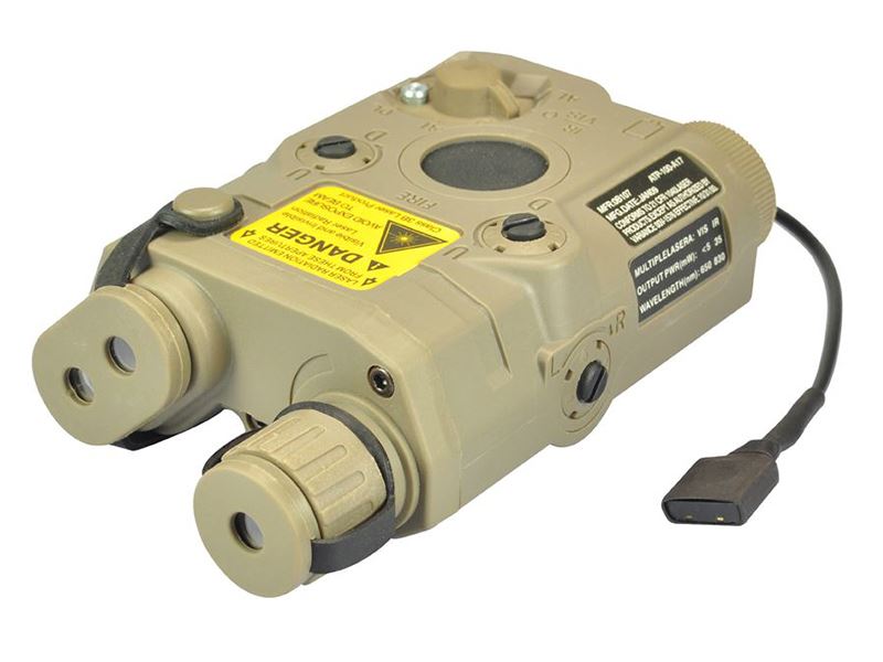 PEQ-15 Battery Box with Green Laser (Tan)