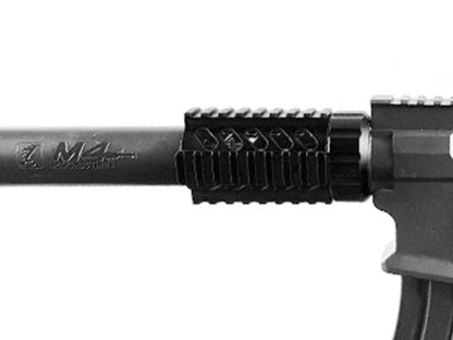 Golden Hawk M4 Rifle with Inbuilt Mock Silencer & Grip (Spring Powered - Black)