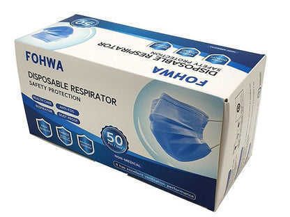 Fohwa Disposable Blue Masks (50pcs - Box Packed - 0% VAT)