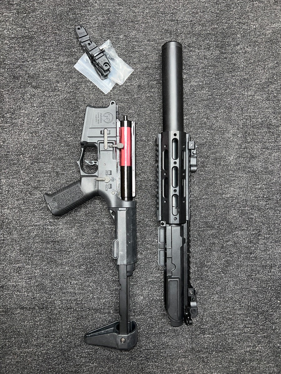 Ares AM-014 black - gearbox works but missing barrel, hop unit, body pin and mag