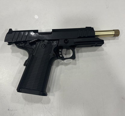 Boneyard - Secutor - Rudis III - 1911 Custom Pistol (Gold Barrel - Co2 Powered - Gas Ready - Black)