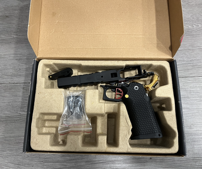 Boneyard - Armorer Works Custom Hi-Capa GBBP (Full Silver Slide - Black Frame - Gold Barrel - AW-HX2001)