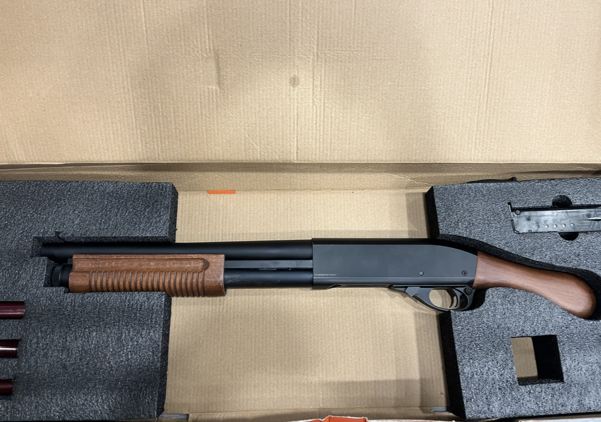 Boneyard - Golden Eagle M870 Sawed-Off Tri-Shot Gas Pump Action Shotgun (Real Wood - Black - 8877RW)