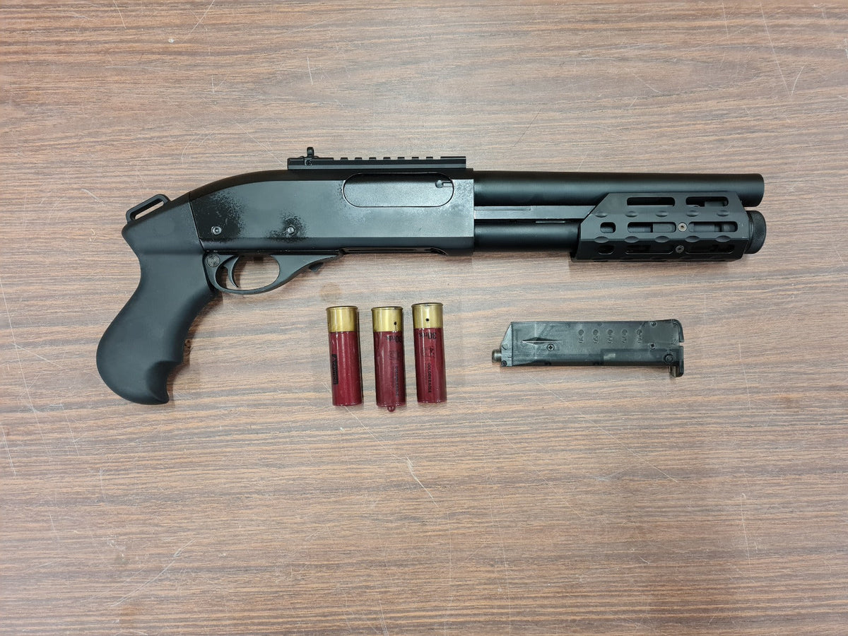 Golden Eagle M870 M-Lok Tri-Shot Gas Pump Action Shotgun (8879 - Black)
