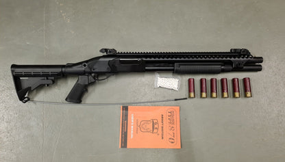 Golden Eagle M870 AR Tactical Tri-Shot Gas Pump Action Shotgun (Medium - Black - M8874)