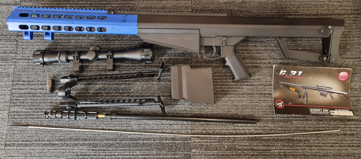Galaxy spring powered bolt action M82 (G.31) with scope and bipod