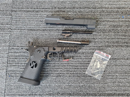Armorer Works Custom Black Ace Hi-Capa GBBP with RMR Plate (Full Black Slide - Black Frame - Black Barrel - AW-HX2602)