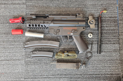 Galaxy AEG Submachine Gun with Stock (Metal Gearbox - Black - G5M)