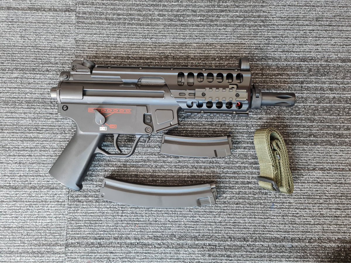 Galaxy AEG Submachine Gun with Stock (Metal Gearbox - Black - G5M)