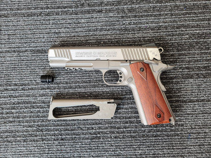 Swiss Arms 1911 4.5mm/.177 Tactical Rail Co2 Blowback Pistol (Cybergun - Silver - 288508)