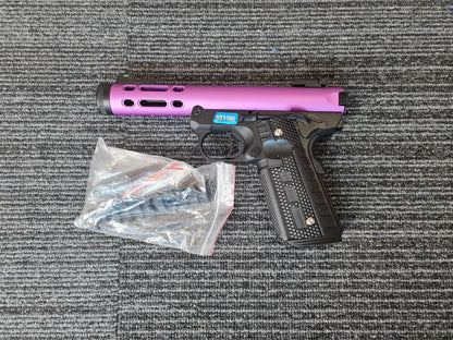 WE Galaxy 1911 Gas Blowback Pistol (Black Frame - Purple Slide)