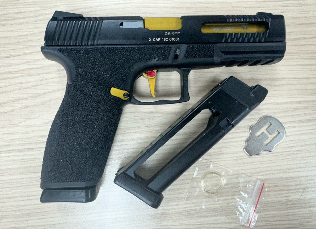 APS Spyder Dual Power Pistol (Black - Gold Barrel - X1-CAP)