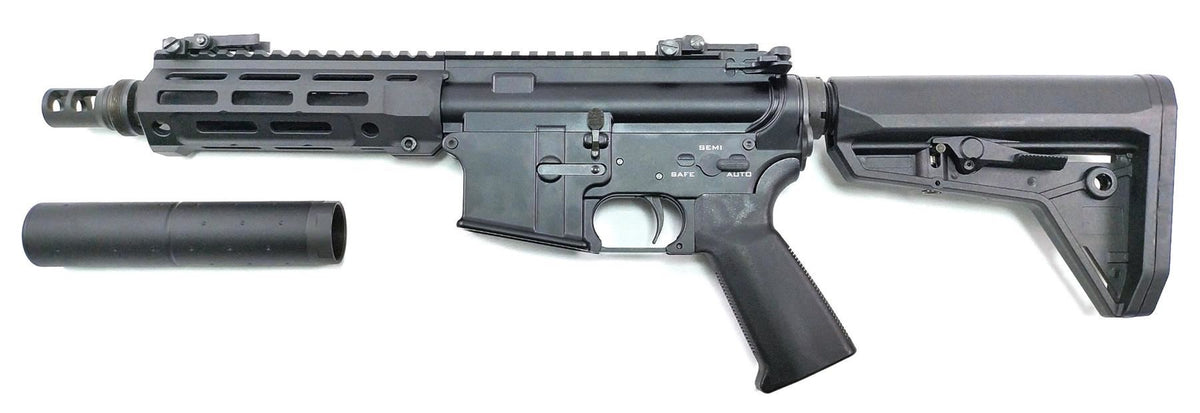 Rare Arms AR-15 7.5" Compact SBR Gas Blowback Rifle - Mock Suppressor - Black (S-AR-003B)
