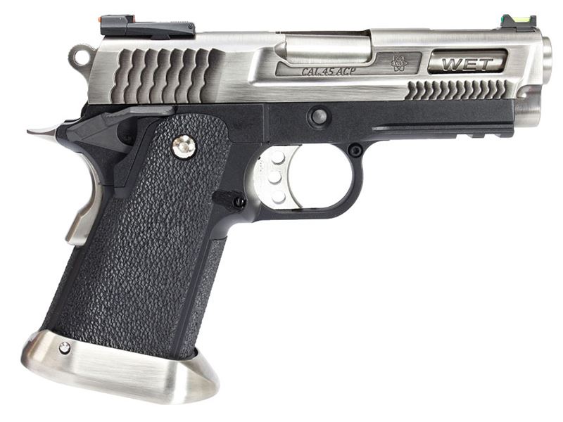 WE HI-CAPA 3.8 Bronrosaurus GBB Pistol (Silver Silde)