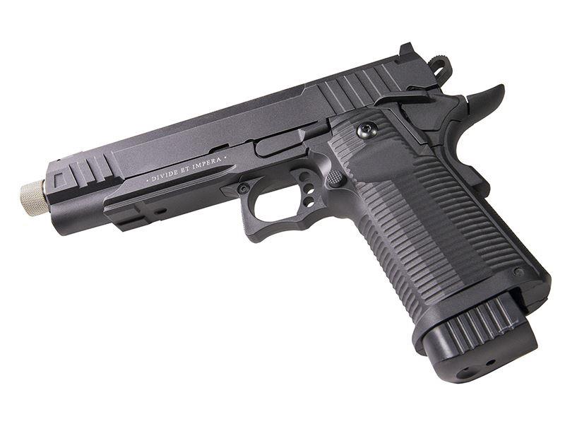 Secutor - LUDUS XI - Hi-Capa 5.1 Custom Pistol (Silver Barrel - Co2 Powered - Gas Ready - Black)