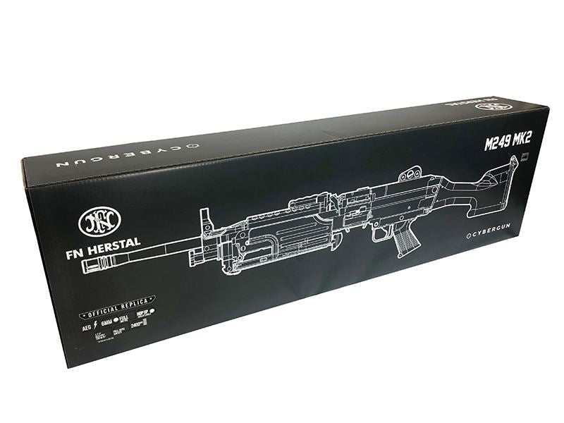 FN Herstal Minimi M249 MK2 with Sound Control Drum Magazine (Hard Stock - AK-249-MK2 - Black)