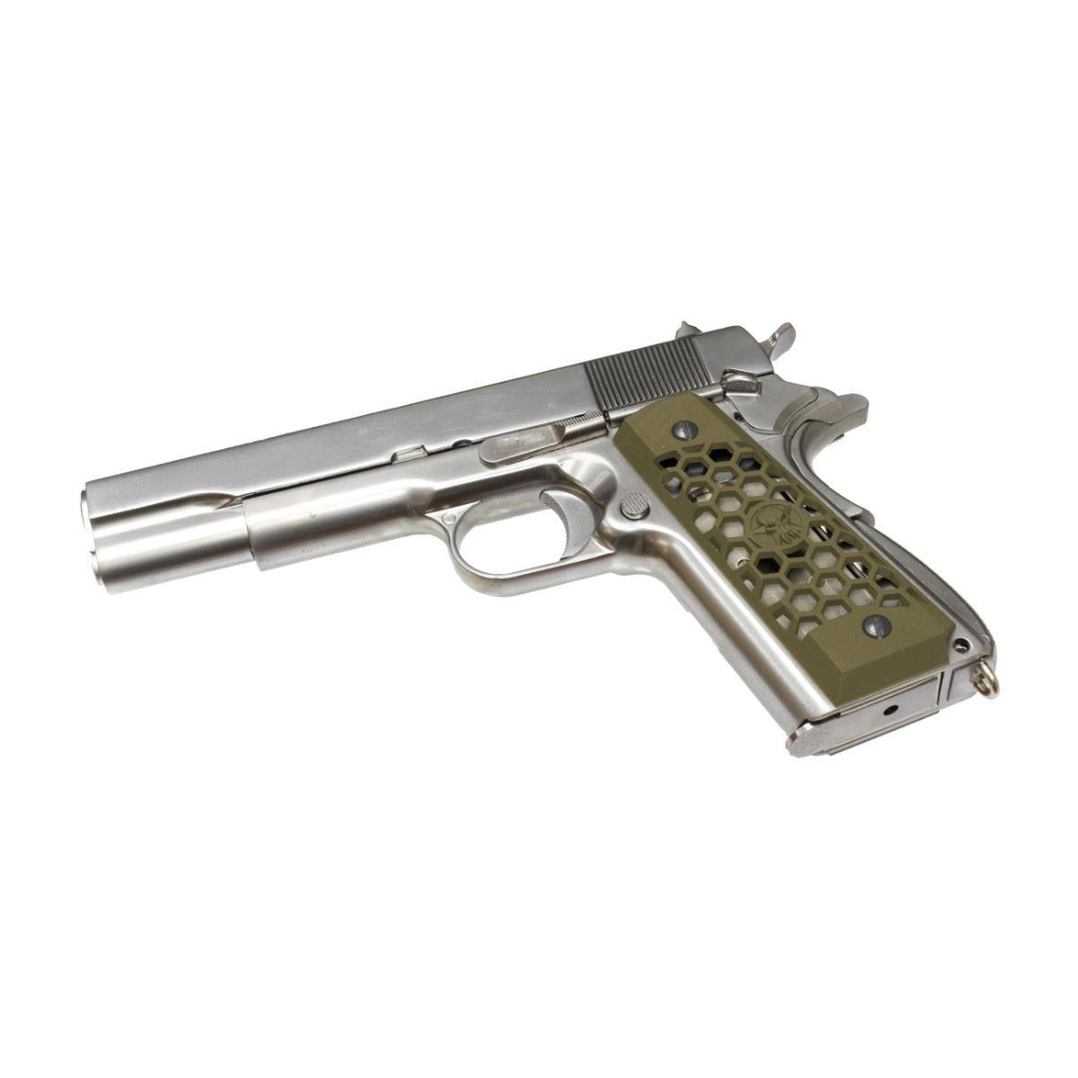 WE 1911 Hex Cut Grip Set (Full Metal - Tan)