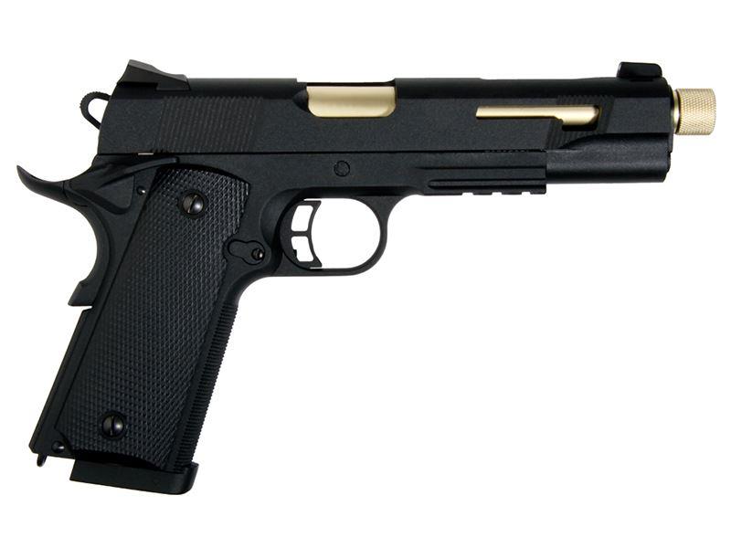 SECUTOR - Rudis III - 1911 Custom Pistol (Gold Barrel - Co2 Powered - Gas Ready - Black)