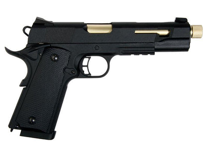 SECUTOR - Rudis III - 1911 Custom Pistol (Gold Barrel - Co2 Powered - Gas Ready - Black)