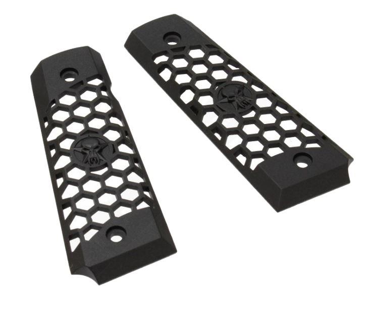 WE 1911 Hex Cut Grip Set (Full Metal - Black)