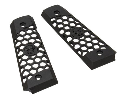 WE 1911 Hex Cut Grip Set (Full Metal - Black)