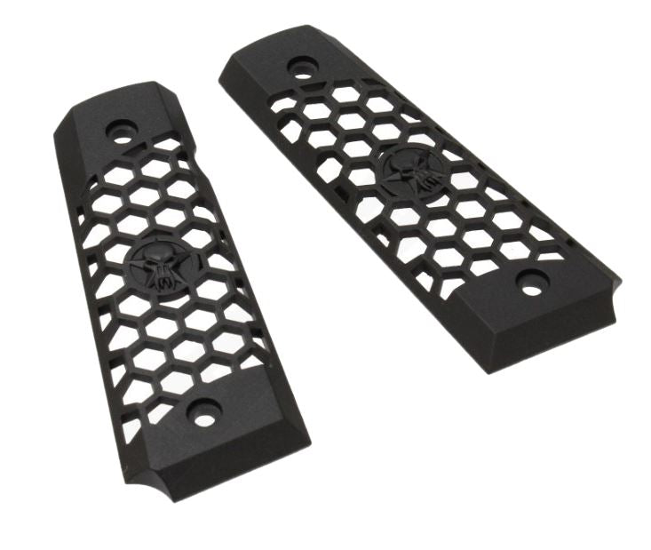 WE 1911 Hex Cut Grip Set (Full Metal - Black)