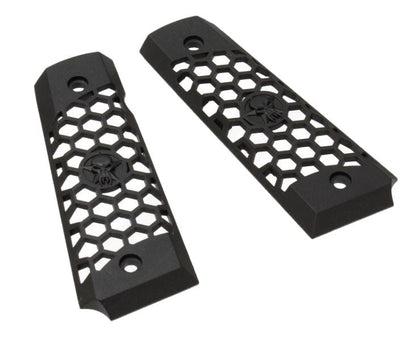 WE 1911 Hex Cut Grip Set (Full Metal - Black)