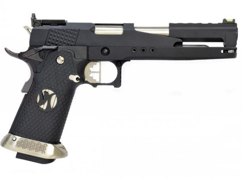 Armorer Works Custom 'Race Guns' Hi-Capa GBBP (Dragon Black Slide - Black Grips - AW-HX2202)
