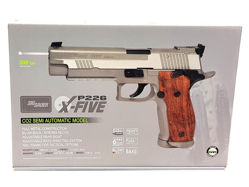 Sig Sauer X-Five Hairline BAX Co2 Blowback Pistol (Silver - Cybergun - 280549)