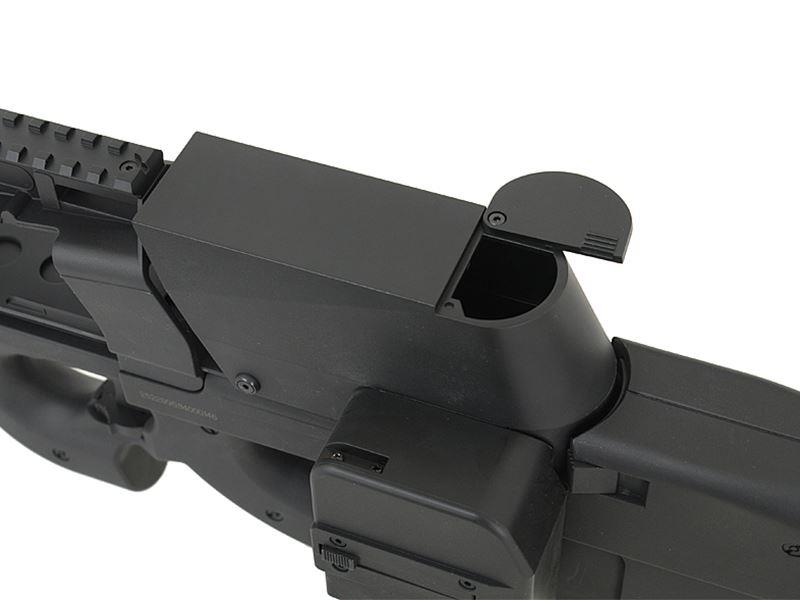 JG D90 SMG with Inbuilt Drum & M4 Magazine (Inc. Battery and Charger - P98-1 - Black)