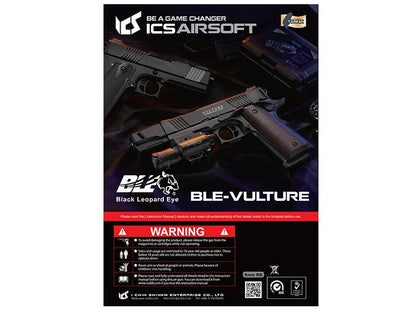 ICS BLE-VULTURE Gas Blowback Pistol (Black - BLE-011-SB)
