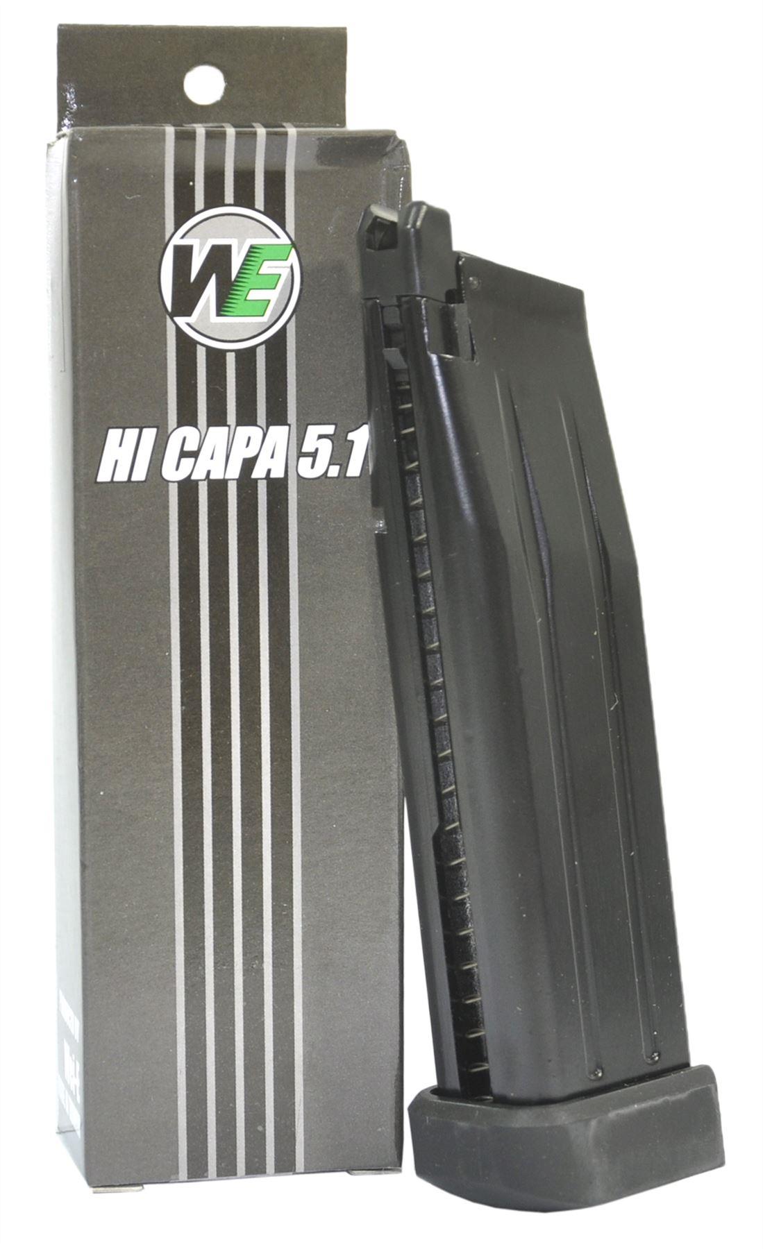 WE Hi-Capa 5.1/3.8/7.1 Gas Magazine (28+1 Rounds - Black - Metal)