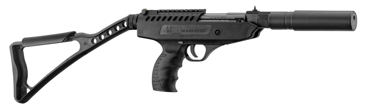 Bo Manufacture 5.5mm/.22 Langley Hitman Break Barrel Air Pistol with Silencer (7.5j - Black)