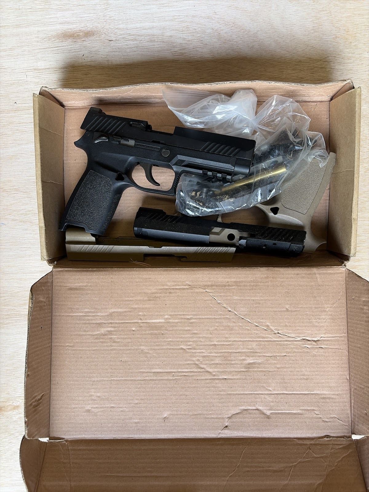 [Boneyard] AEG F17 Gas Blowback Pistol (Tan) - In pieces - possibly missing pieces