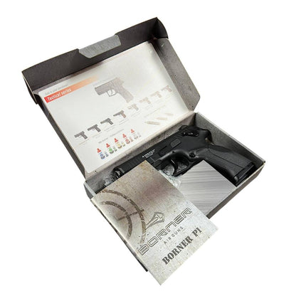 Borner P1 Co2 Blowback Pistol (4.5mm/.177 - BB - Black)