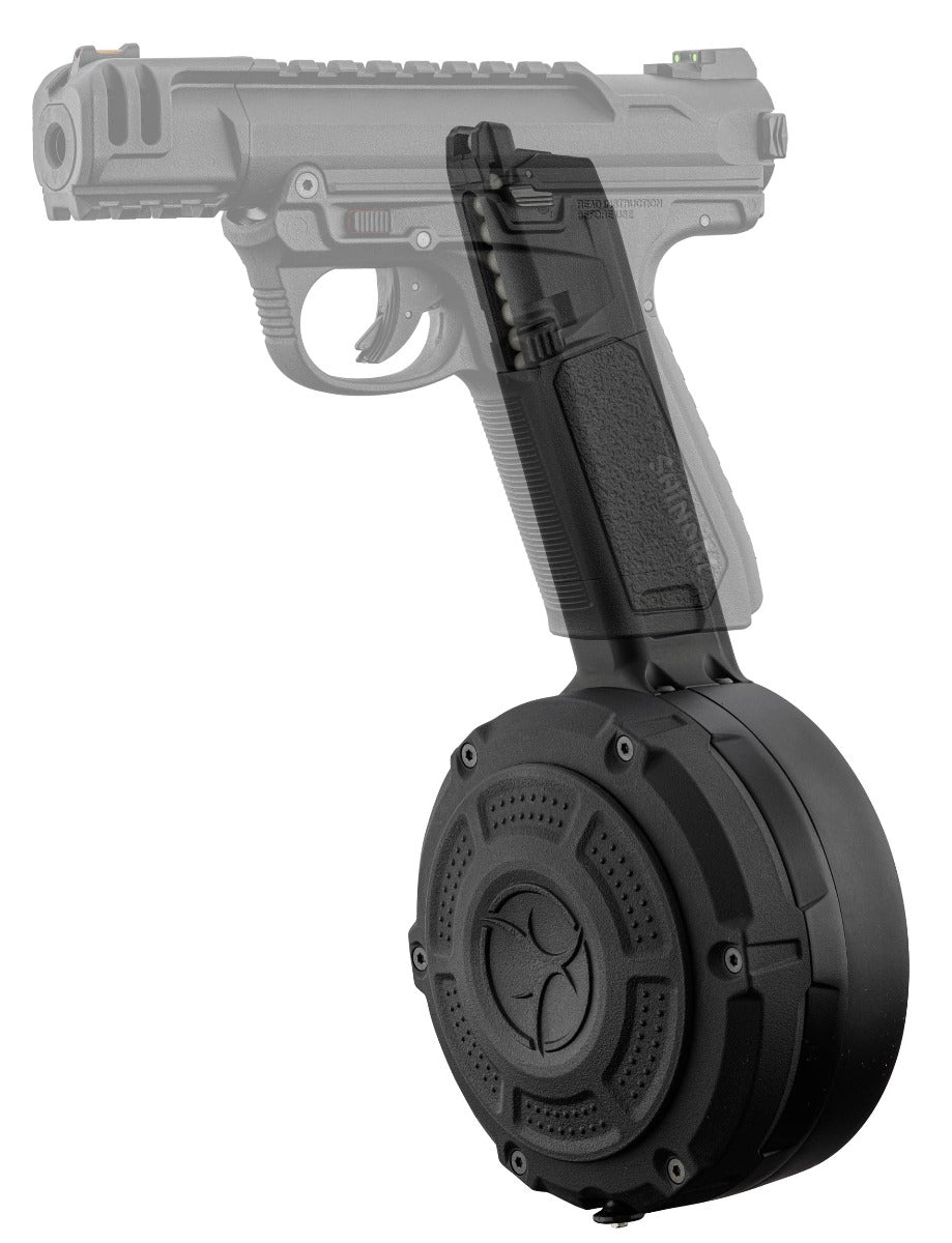 Action Army Ruger MKII Gas Drum Magazine (350 Rounds - Black)