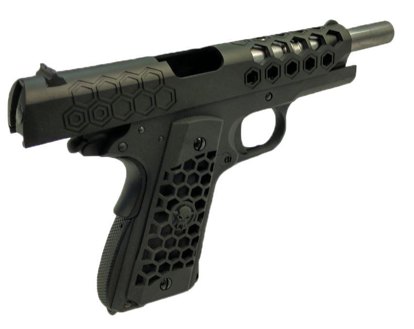 WE 1911 Hex Cut GBB Pistol (Black)
