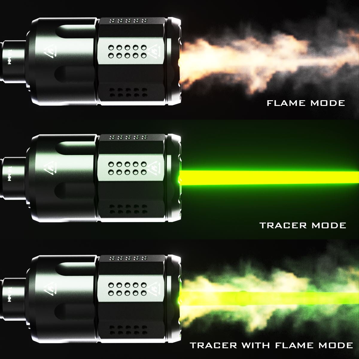 EMG x Strike Industries Linear Compensator with Built-In E-Shooter Flare Mono Tracer Unit - V704
