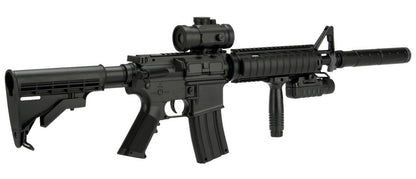 Double Eagle M83A2 Full-Size M4 RIS Carbine All-In-One Starter LPAEG Rifle Package - Black (AEG-M83-A2)