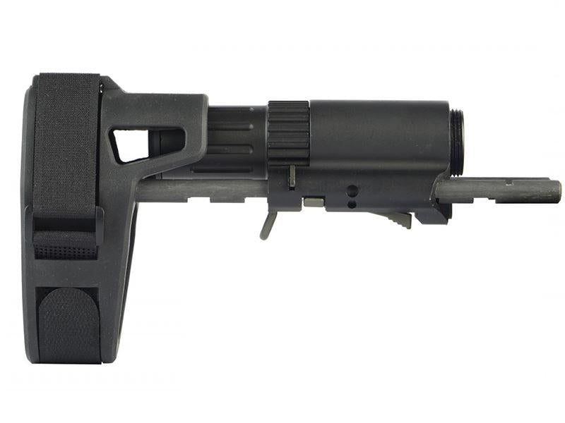 Ares M45 Series Retractable Stock with Stabilizing Brace (Black - AM-ABS005-BK)