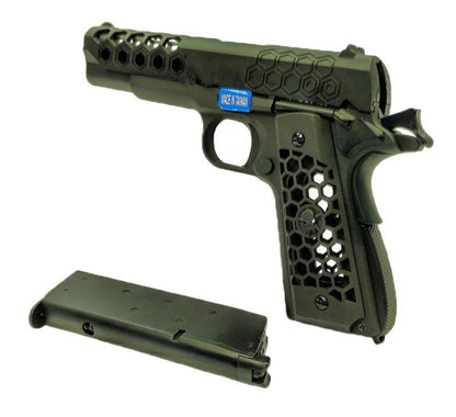 WE 1911 Hex Cut GBB Pistol (Black)