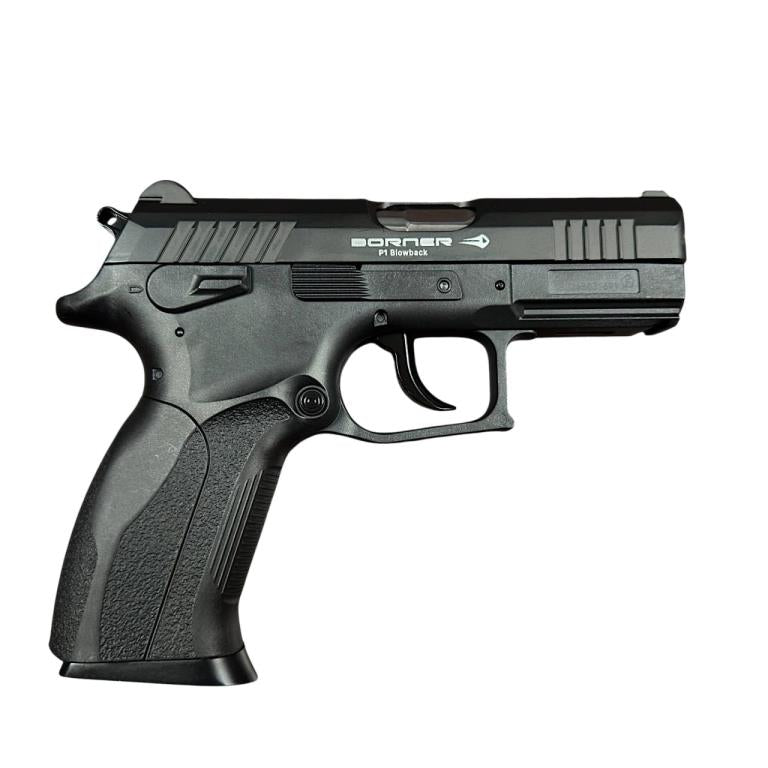 Borner P1 Co2 Blowback Pistol (4.5mm/.177 - BB - Black)